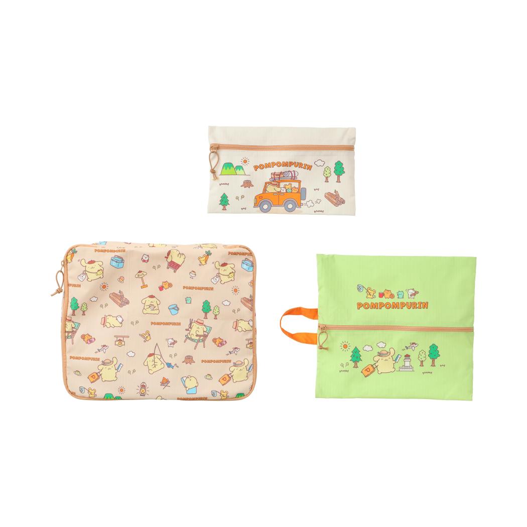 Sanrio characters一起出发联名系列-收纳包套装-布丁狗&名创优品