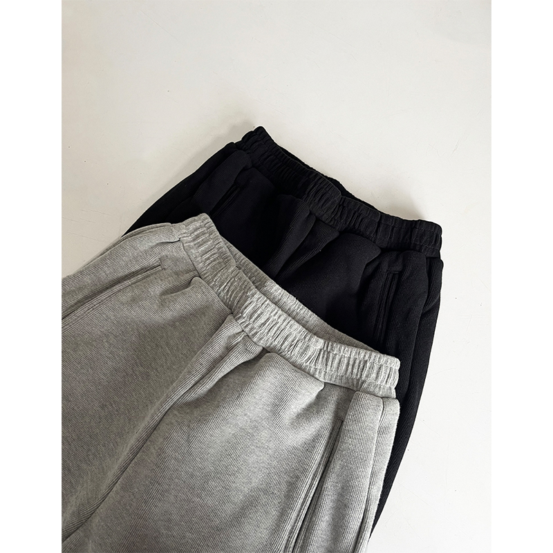 1501简约休闲裤全松紧腰加绒秋冬款纯色宽松高腰百搭显瘦韩版