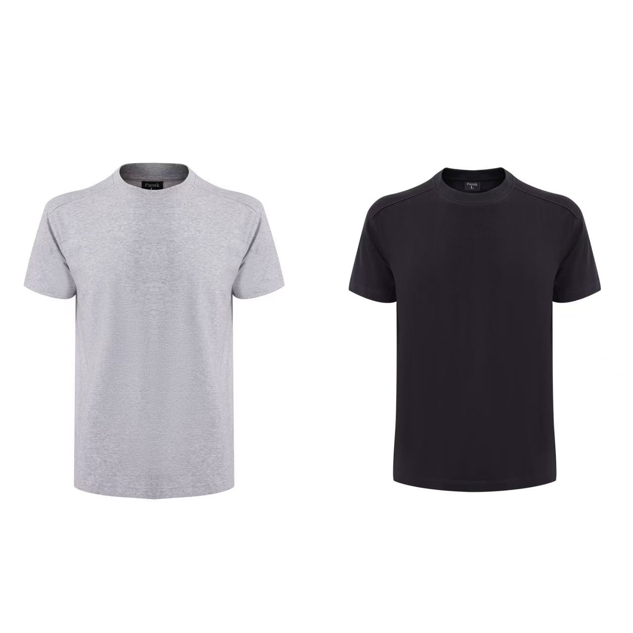 Pansk正肩纯色260G索罗娜凉感小领口cleanfit重磅短袖T恤