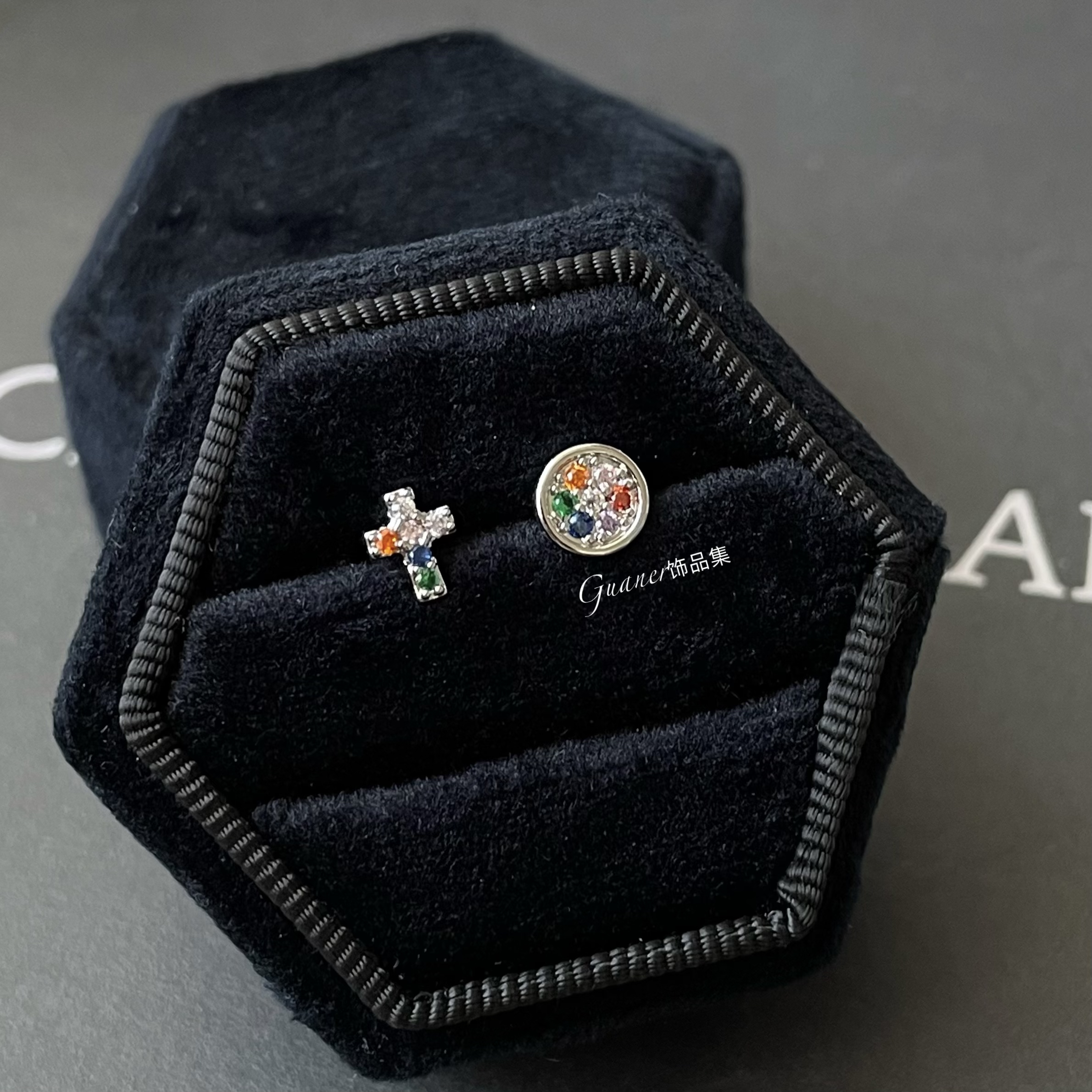 钛钢合成锆石耳饰 彩钻克罗 迷你百搭时尚养耳洞耳骨耳蜗钉