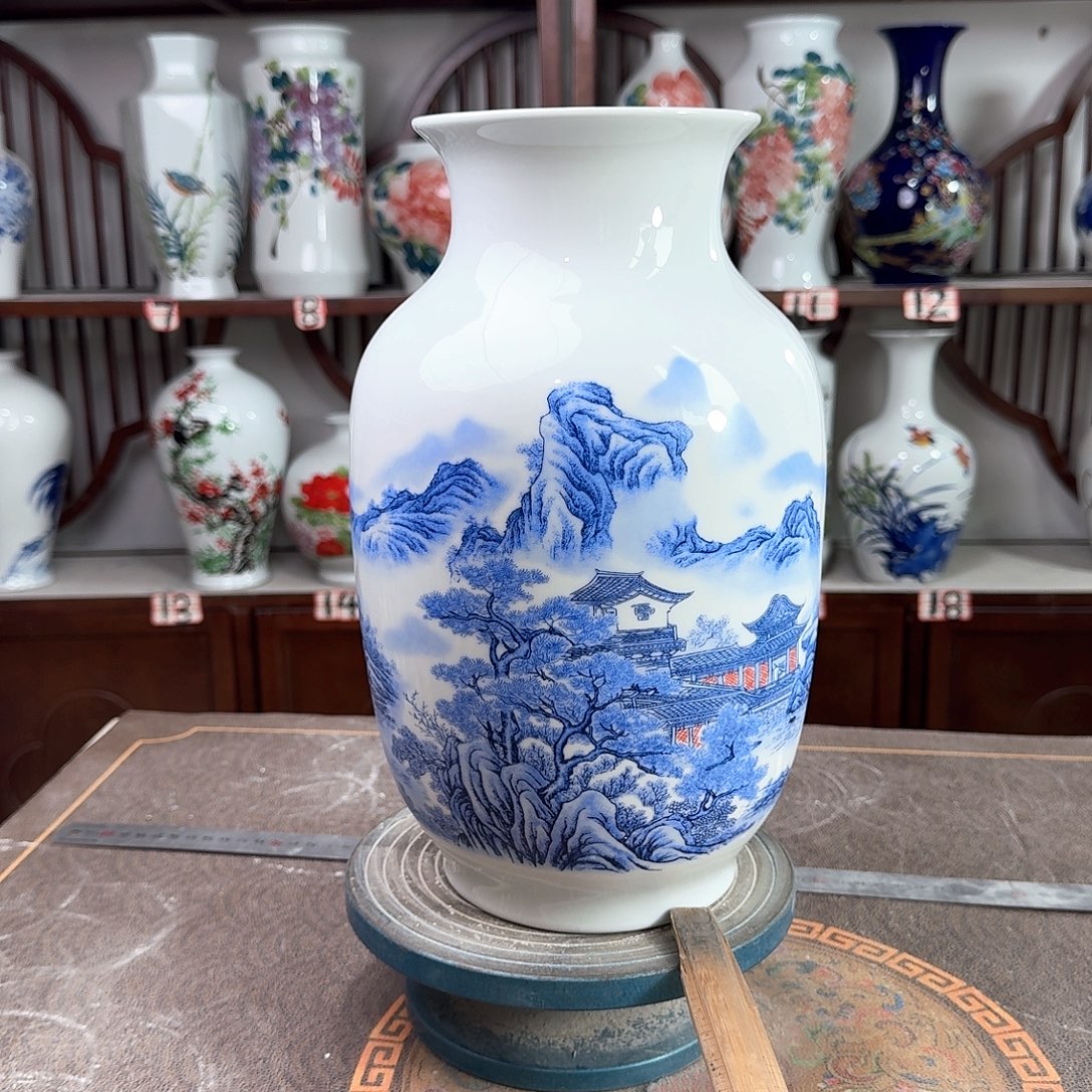 陶摆件景德镇陶瓷大冬山水