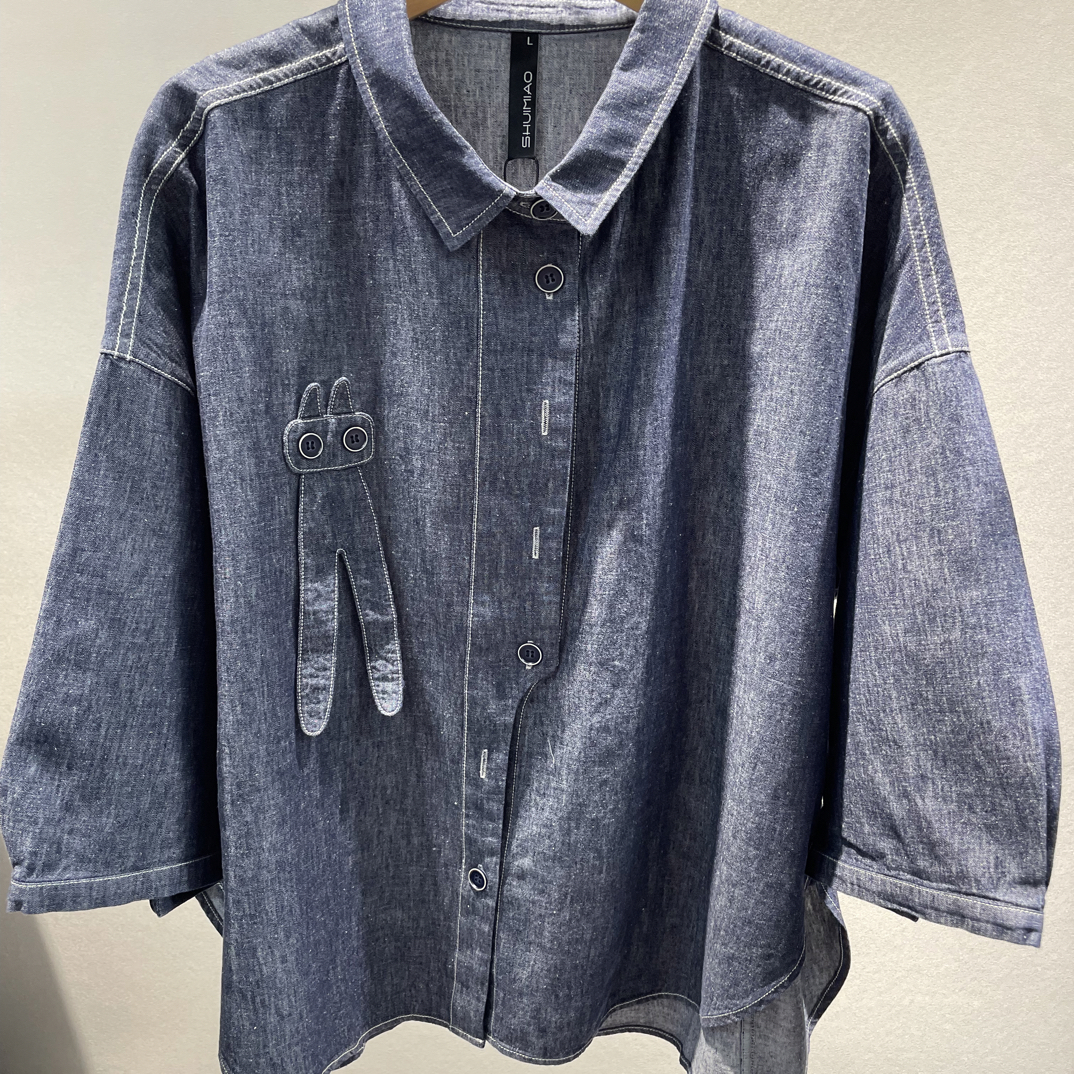 水淼26春季新款2690休闲麻牛仔衬衣