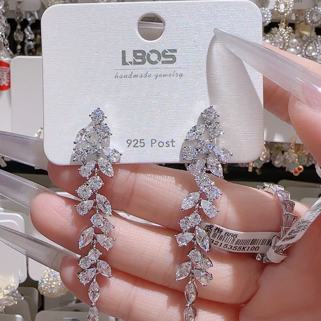 锆石铜合金925银耳环