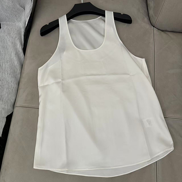 深U领纯色醋酸背心 夏季打底外穿宽松无袖薄款简约通勤显瘦韩版