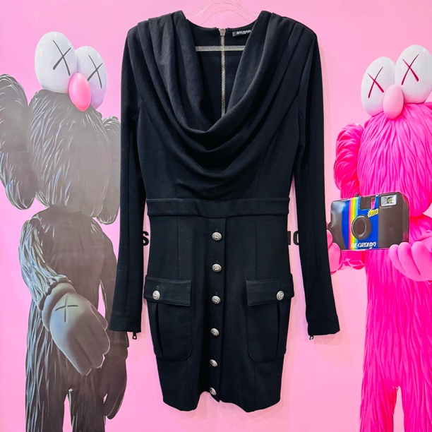 99新 BALMAIN/巴尔曼 羊毛连衣裙40码ysc0730