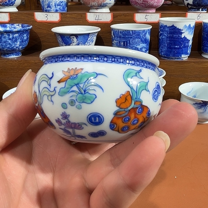 理***路青花手工手绘斗彩