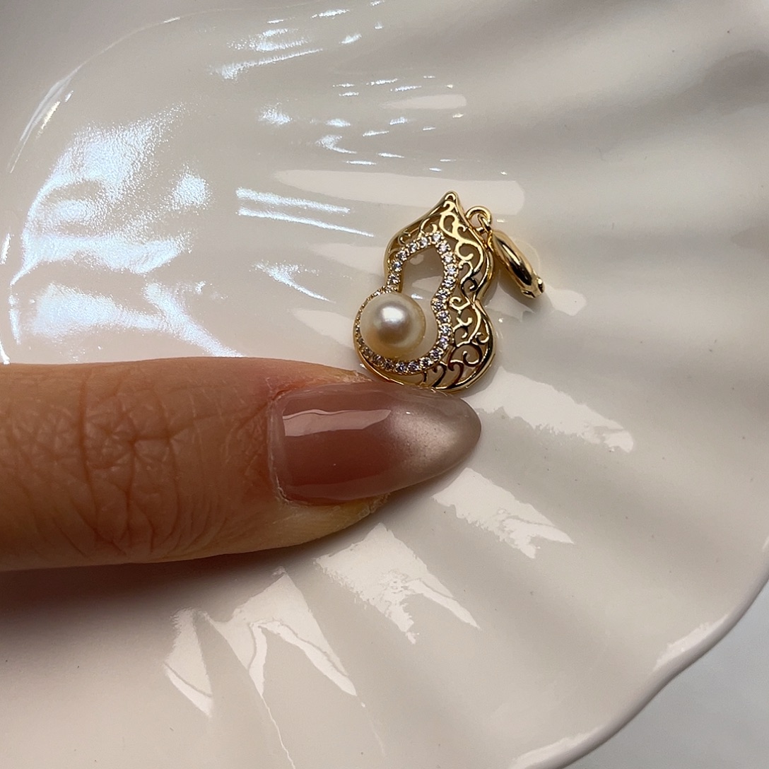 海水珍珠吊坠(不含链)银S925镶嵌