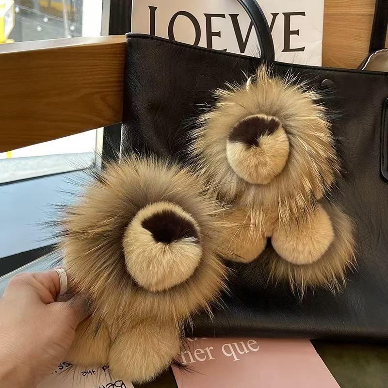 可爱獭兔毛小狮子毛绒包挂件辛巴公仔玩偶毛球汽车钥匙扣挂饰配饰