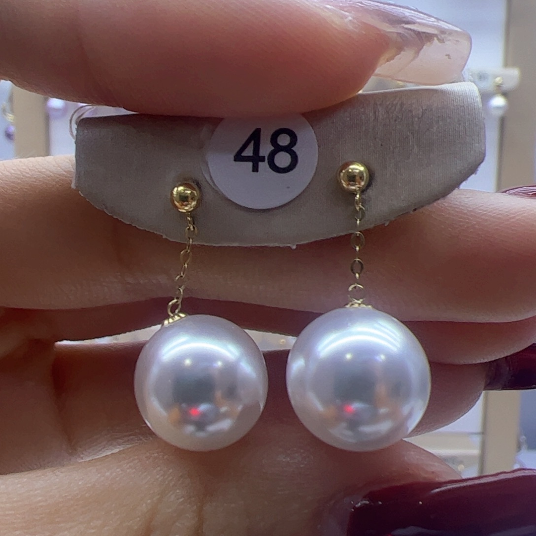 淡水珍珠耳饰18K金镶嵌