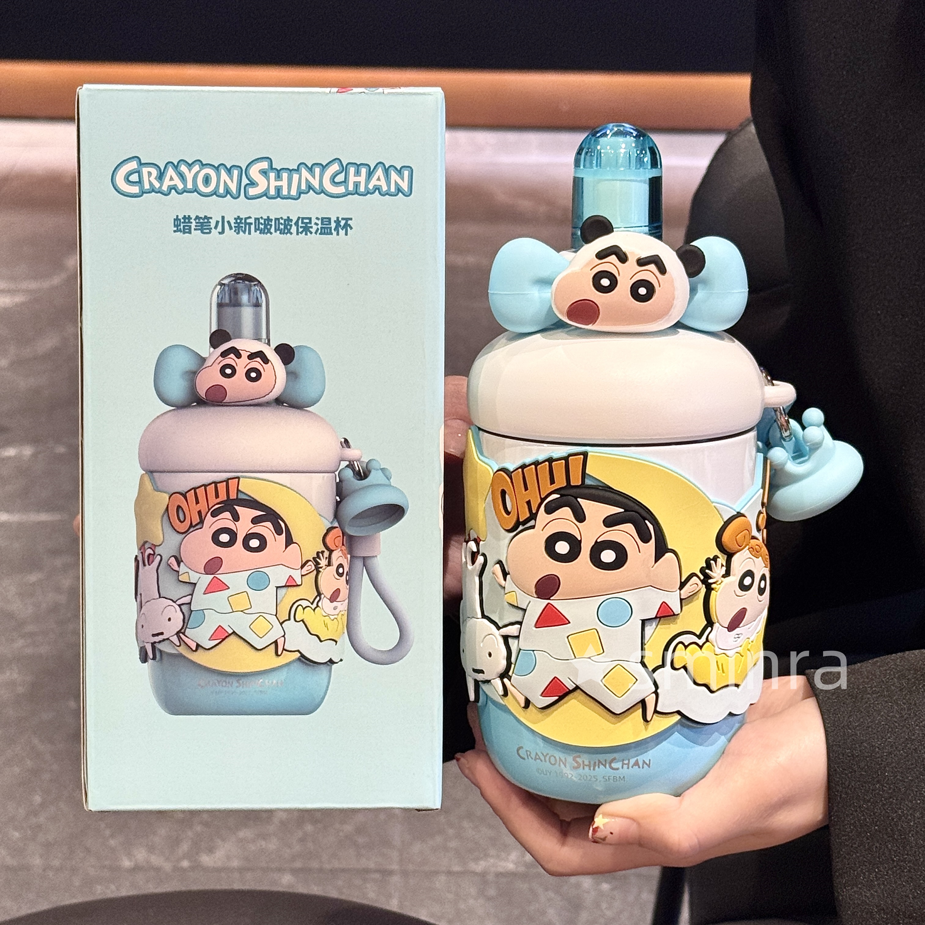 蜡笔小新保温杯正版2025新款冰霸杯高颜值可爱吸管水杯子生日礼物