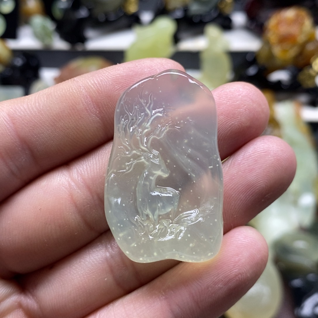 岫玉一路有你吊坠未镶嵌