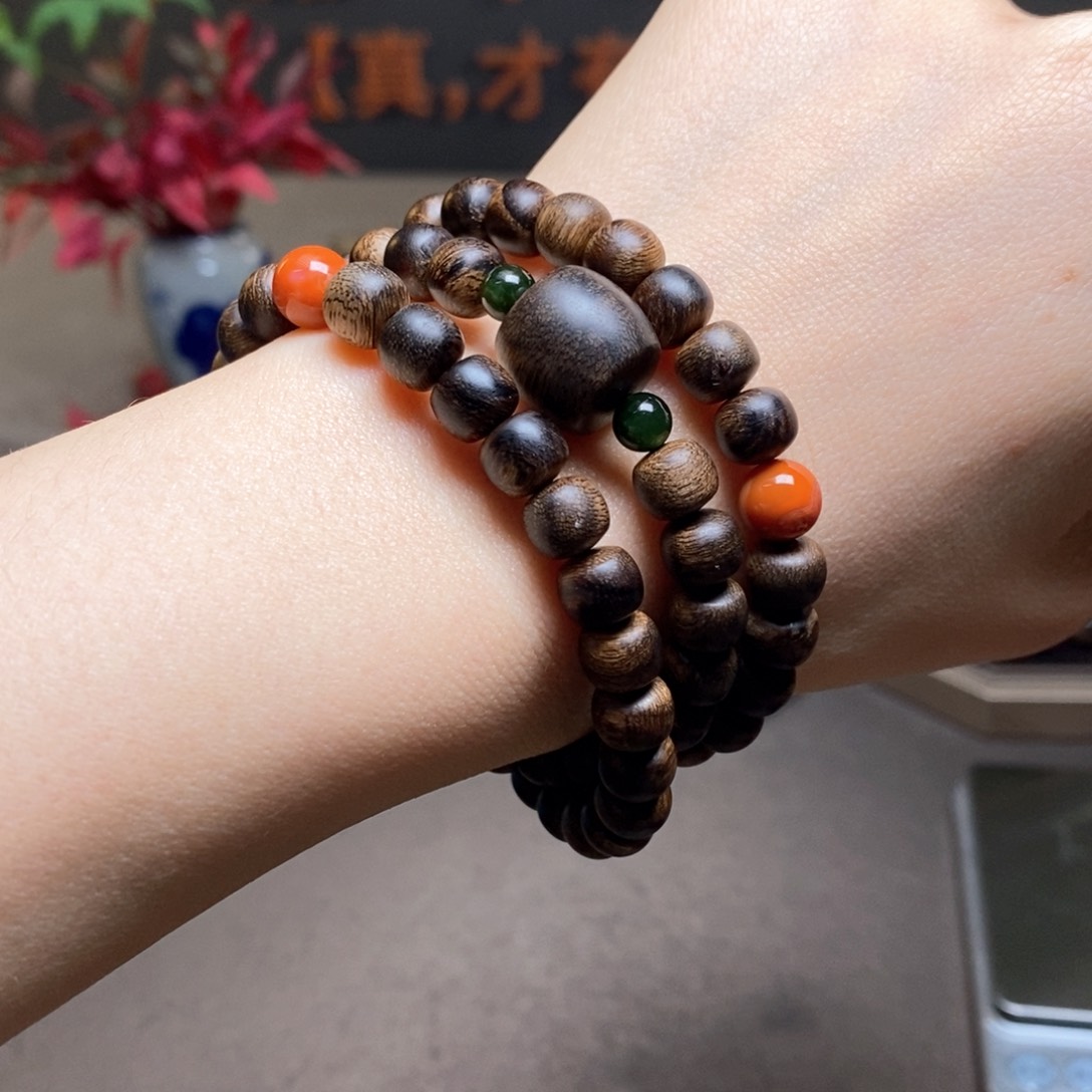 沉香手串越南芽庄紫棋瘤疤0.6×0.8设计