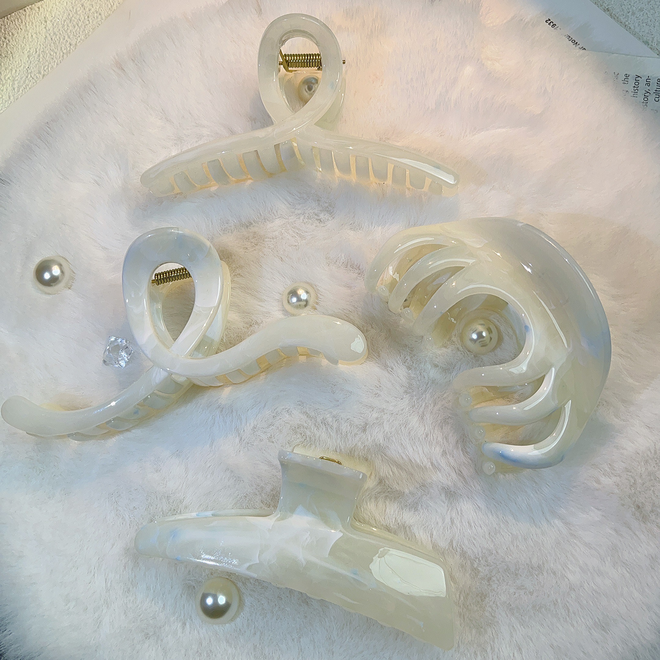 【白色抓夹系列】抓夹气质网红时尚百搭法式简约ins欧美韩系大抓夹