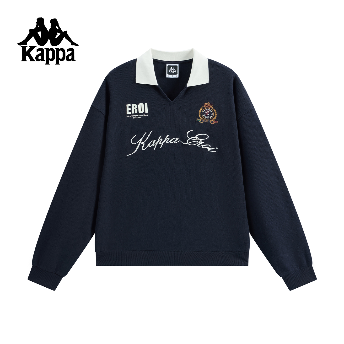 Kappa/卡帕运动长袖套头衫常规透气时尚运动复古休闲长袖