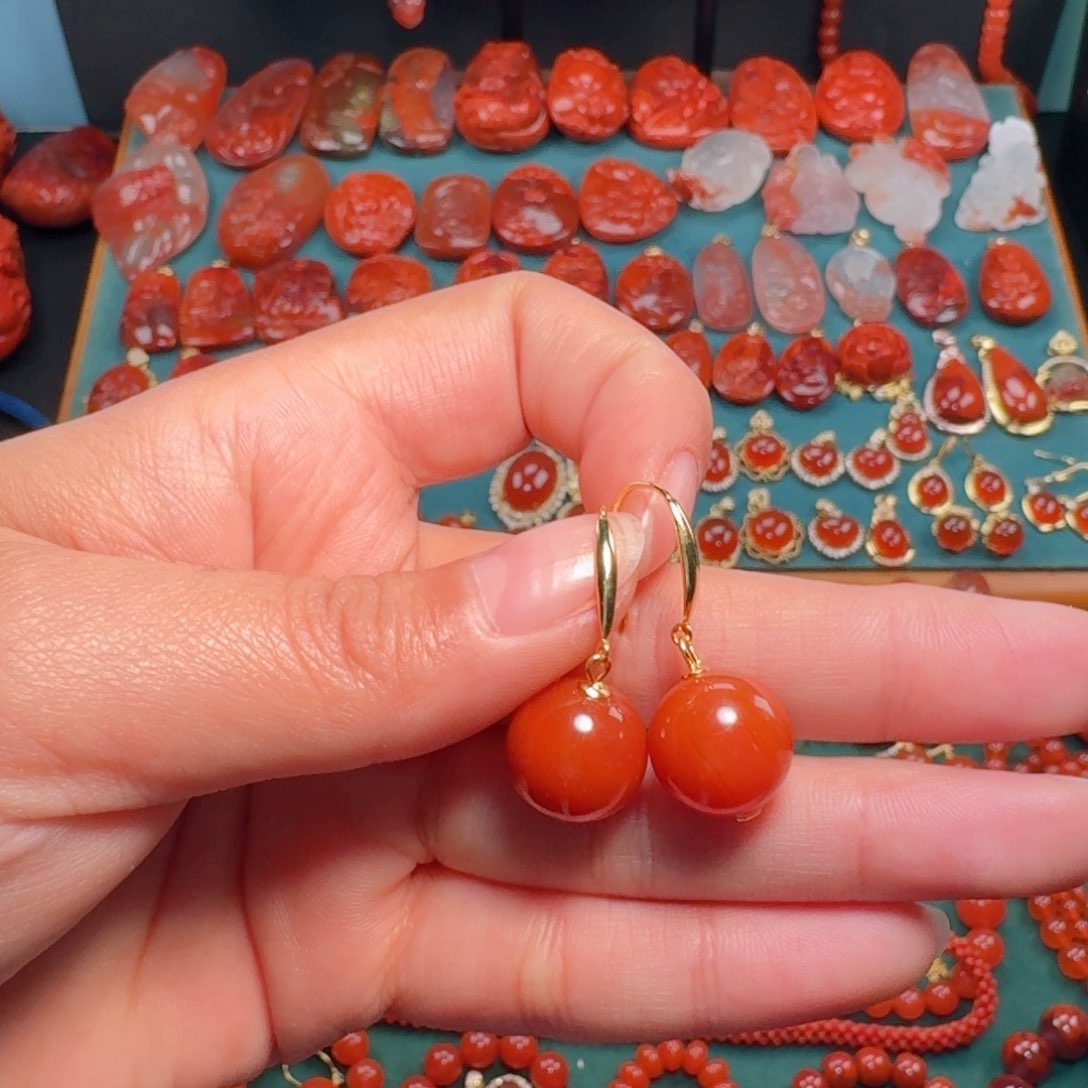 南红玛瑙南红13+银S925镶嵌