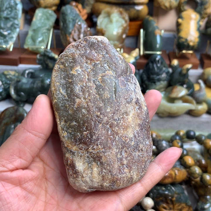 岫岩老玉（透闪石质玉）手把件未镶嵌S****I