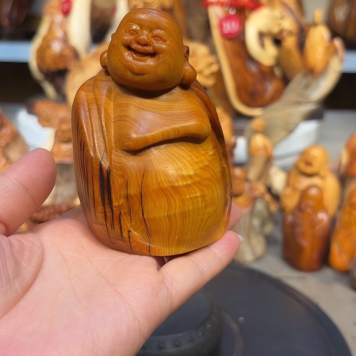 柏木太行崖柏弥勒佛