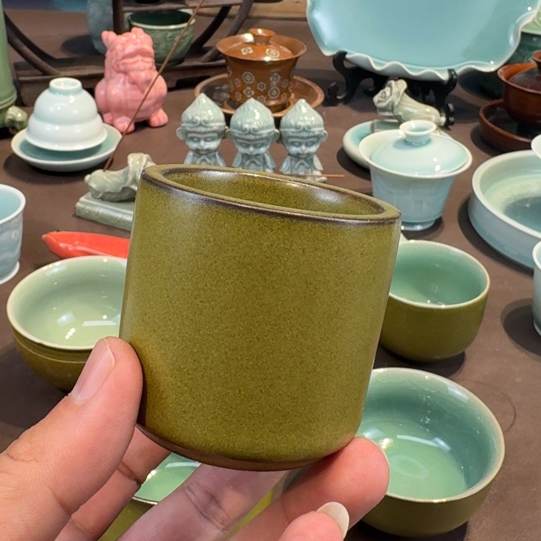 杯龙泉青瓷茶具微瑕