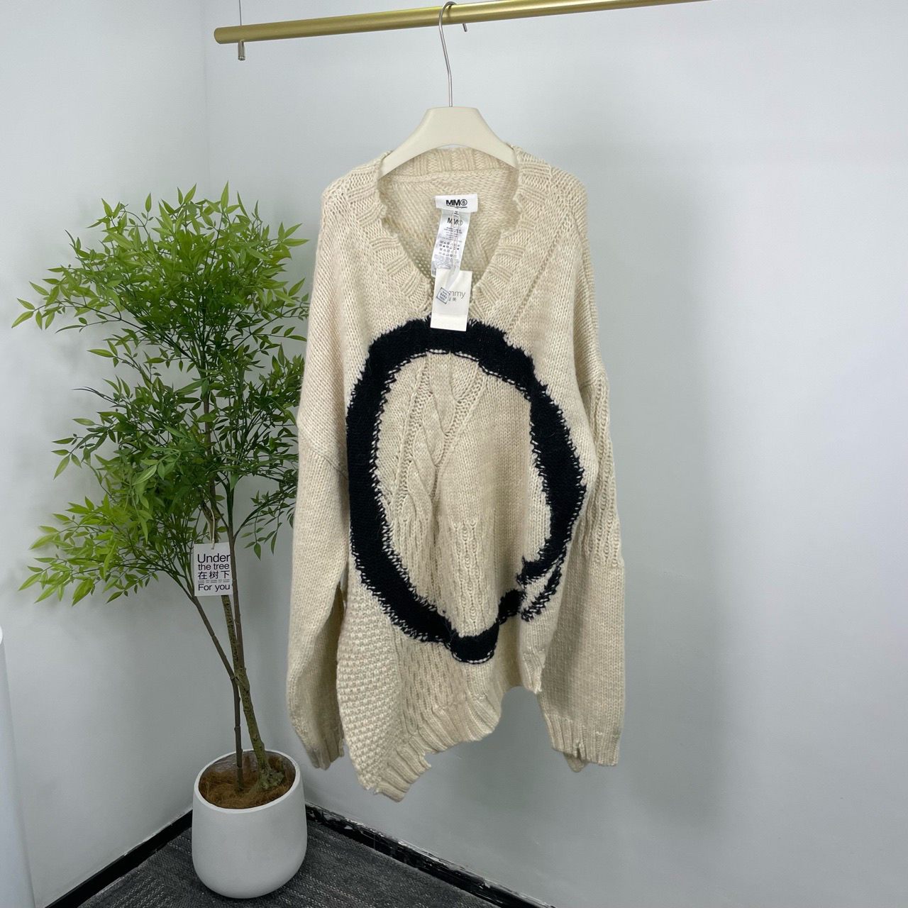 99新 Maison Margiela/梅森马吉拉 杨幂同款 羊毛针织毛衣 L码/98