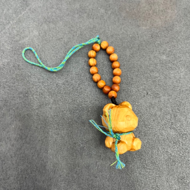 发升级版加绳子崖柏小熊挂件32mm-4922