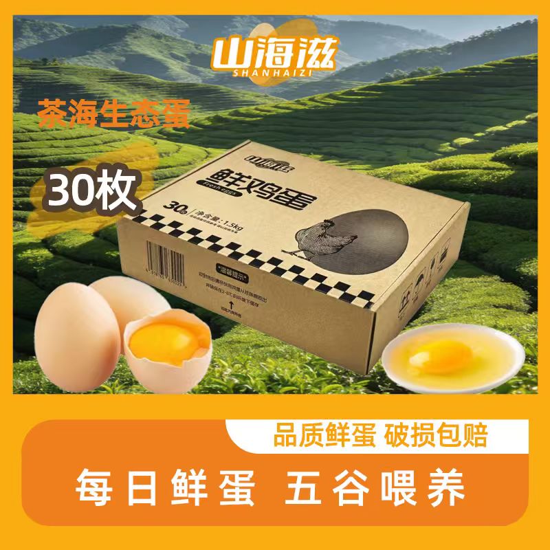 -拍一发二山海滋无抗生素富硒生态蛋自有农场直发鲜鸡蛋60枚