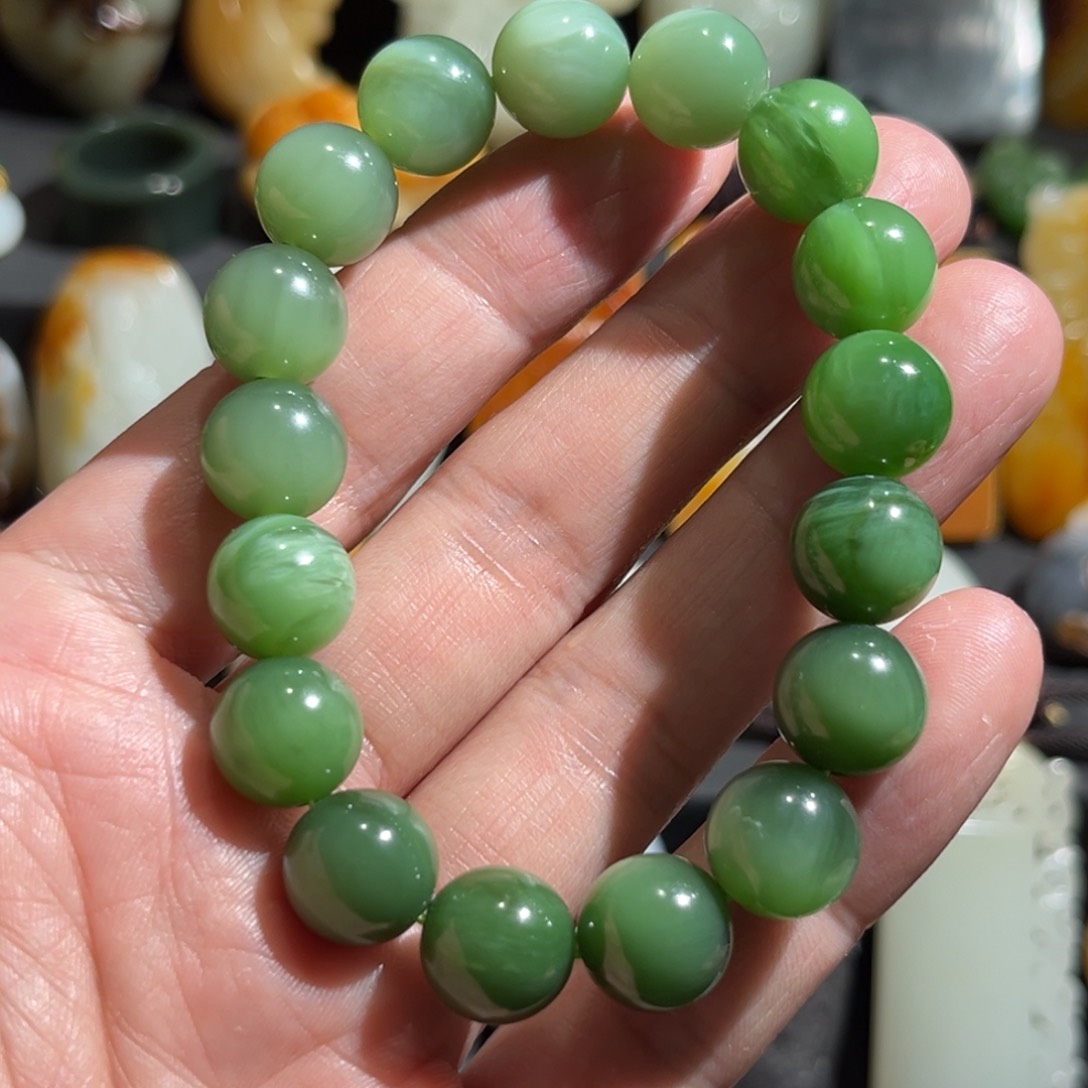 和田玉（碧玉）手串未镶嵌碧玉手串