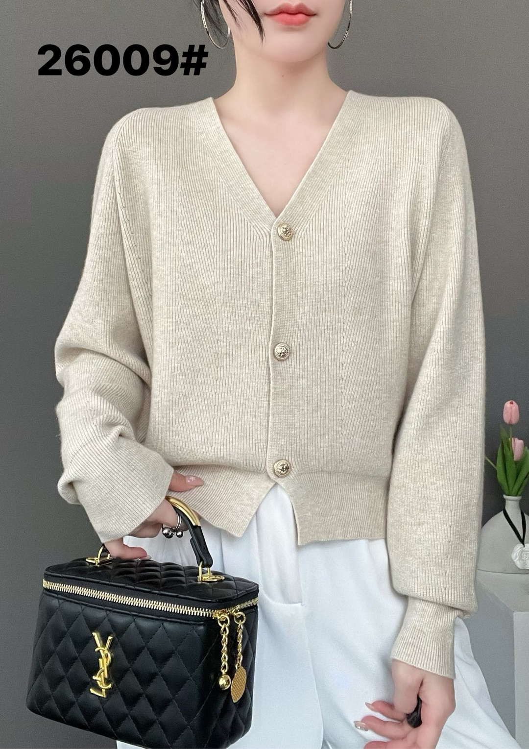 开衫款小香风落肩袖毛针织衫休闲风网红上衣短款长袖针织轻奢百搭