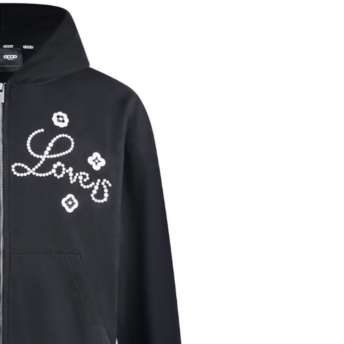 G121 GOOD2025FW GOOD LOVES小花标语时尚拉链开衫卫衣 男女同款