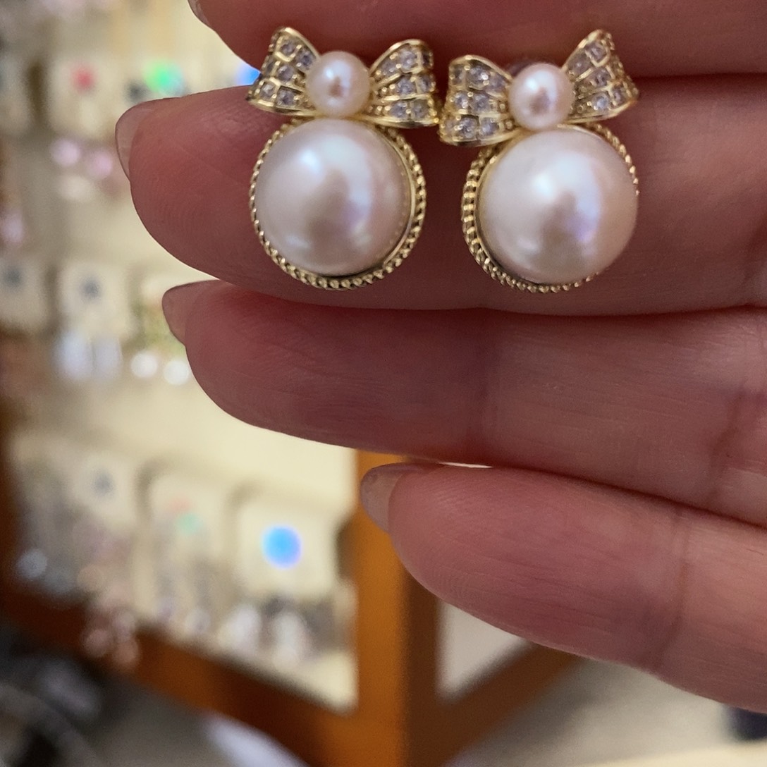 淡水珍珠耳饰未镶嵌