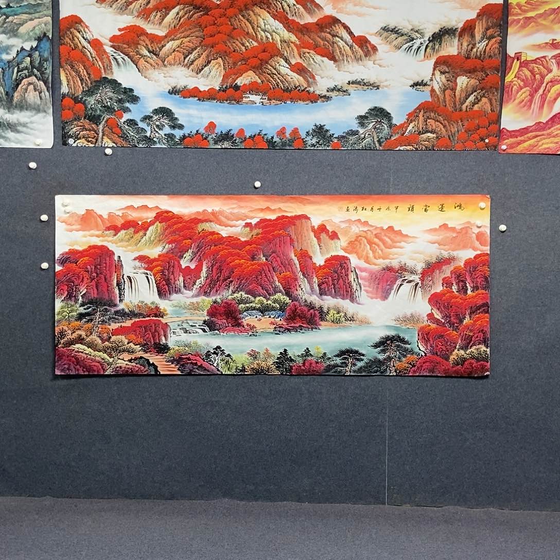 国画小八尺山水一副