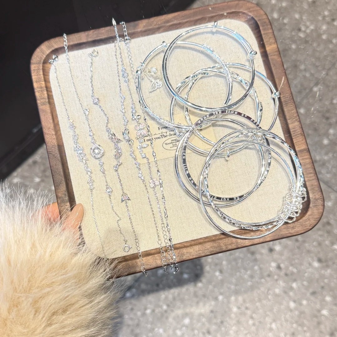 足银银制品 乐瑶 足银手镯时尚