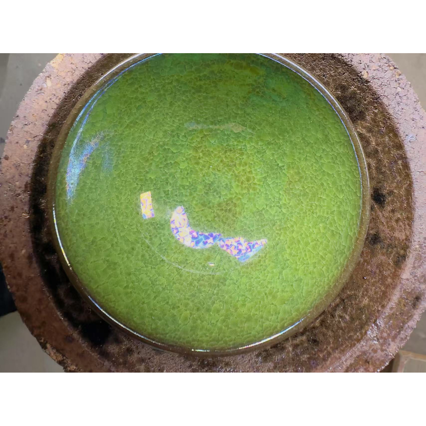 高端茶器 七彩帝王绿冰裂盏