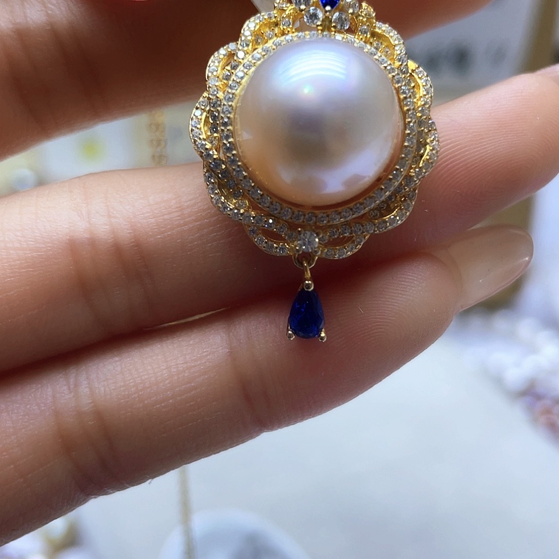 海水珍珠颈饰银S925镶嵌