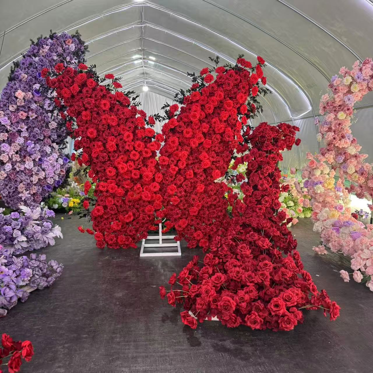 巨型网红蝴蝶装饰摆件店铺门头打卡区高级拍照背景花艺蝴蝶摆件