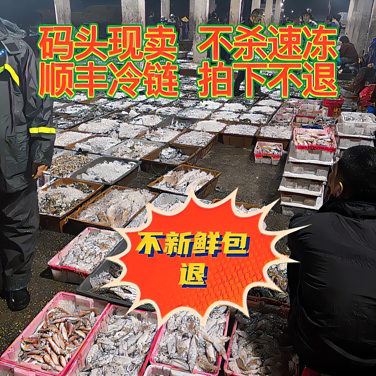 码头现场代买鱼虾5斤装！