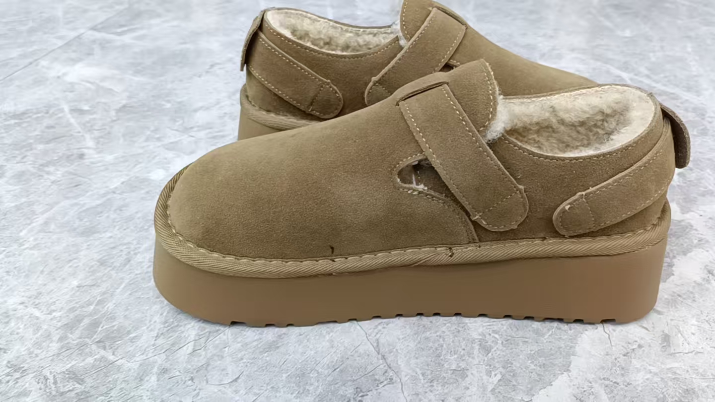 棉鞋女冬季加绒勃肯鞋加厚毛毛鞋圆头厚底1192-15