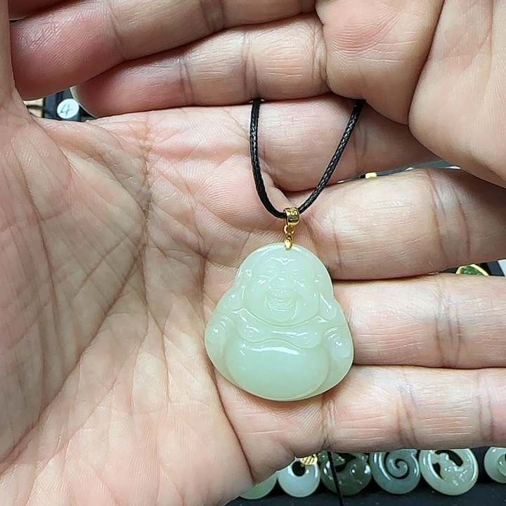 和田玉吊坠(不含链)银S925镶嵌