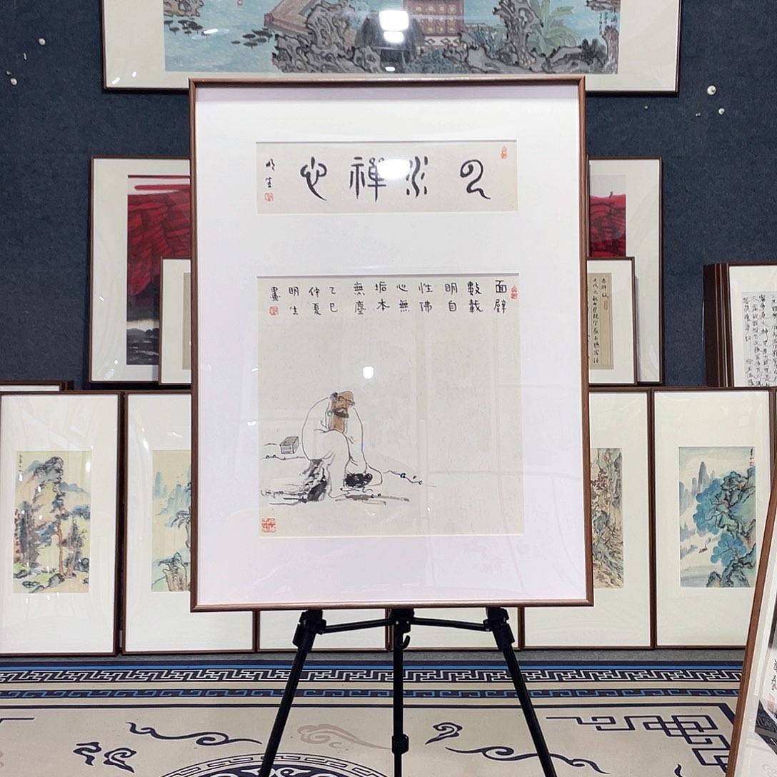国画手绘画作品带框80/60