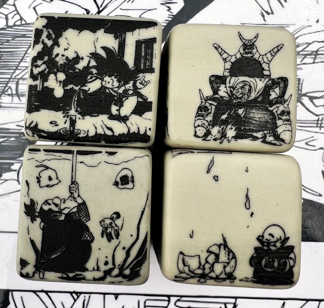 组合款松花石雕刻动漫龙珠剧情关联礼品场景组合卡通印章玩具手办