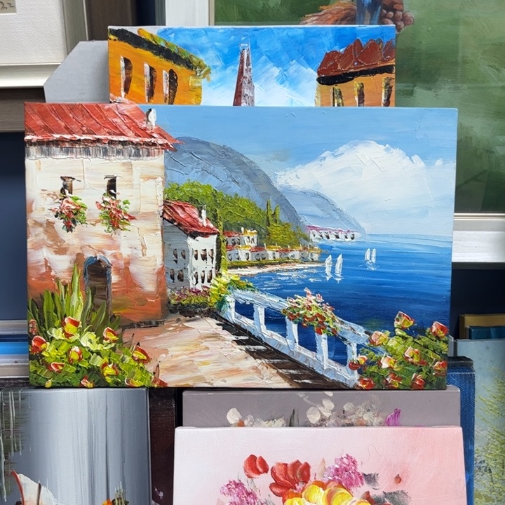 手工手绘精品油画20+30厘米