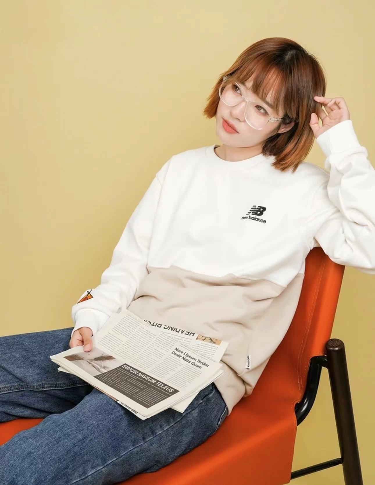 [DD]NB 瑕疵品潮服孤品休闲情侣圆领百搭潮服时尚宽松秋冬印花