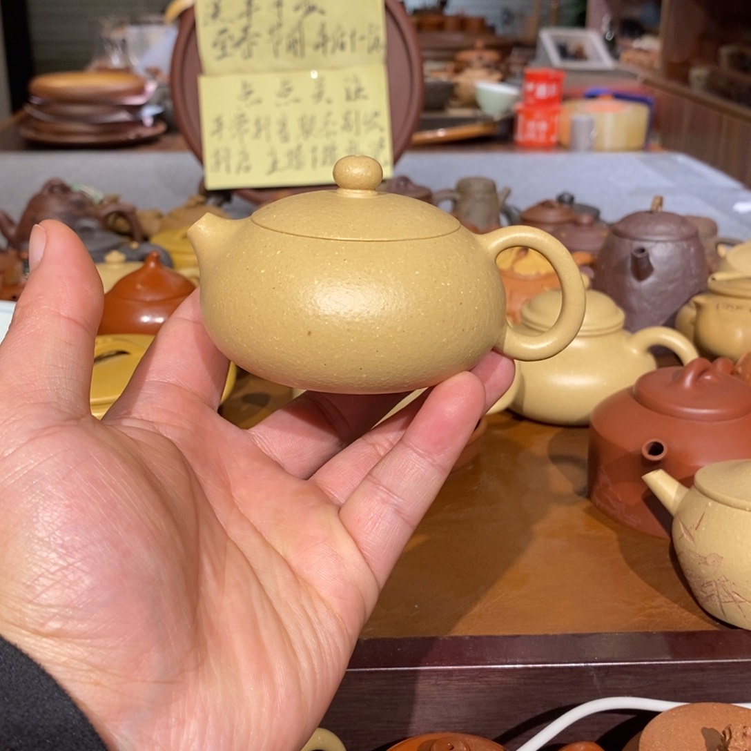 紫砂茶壶原矿本山绿泥之梨皮绿泥扁西施155cc