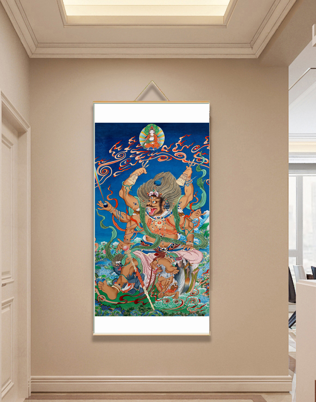  【202 黑天】60x120cm现代简约挂轴装饰画办公室家居装饰画