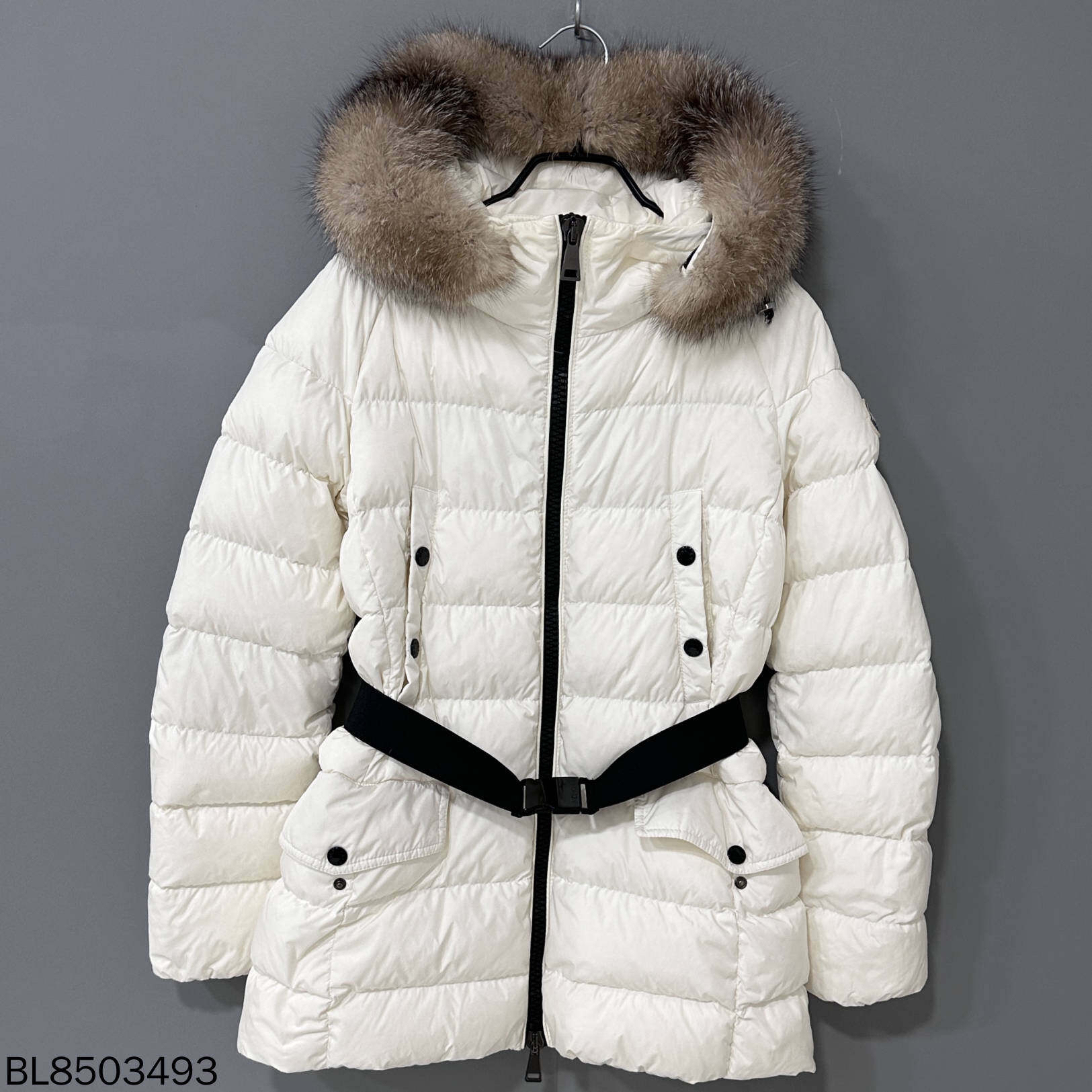 99新 MONCLER Clion 毛领腰带羽绒服/1码/03493
