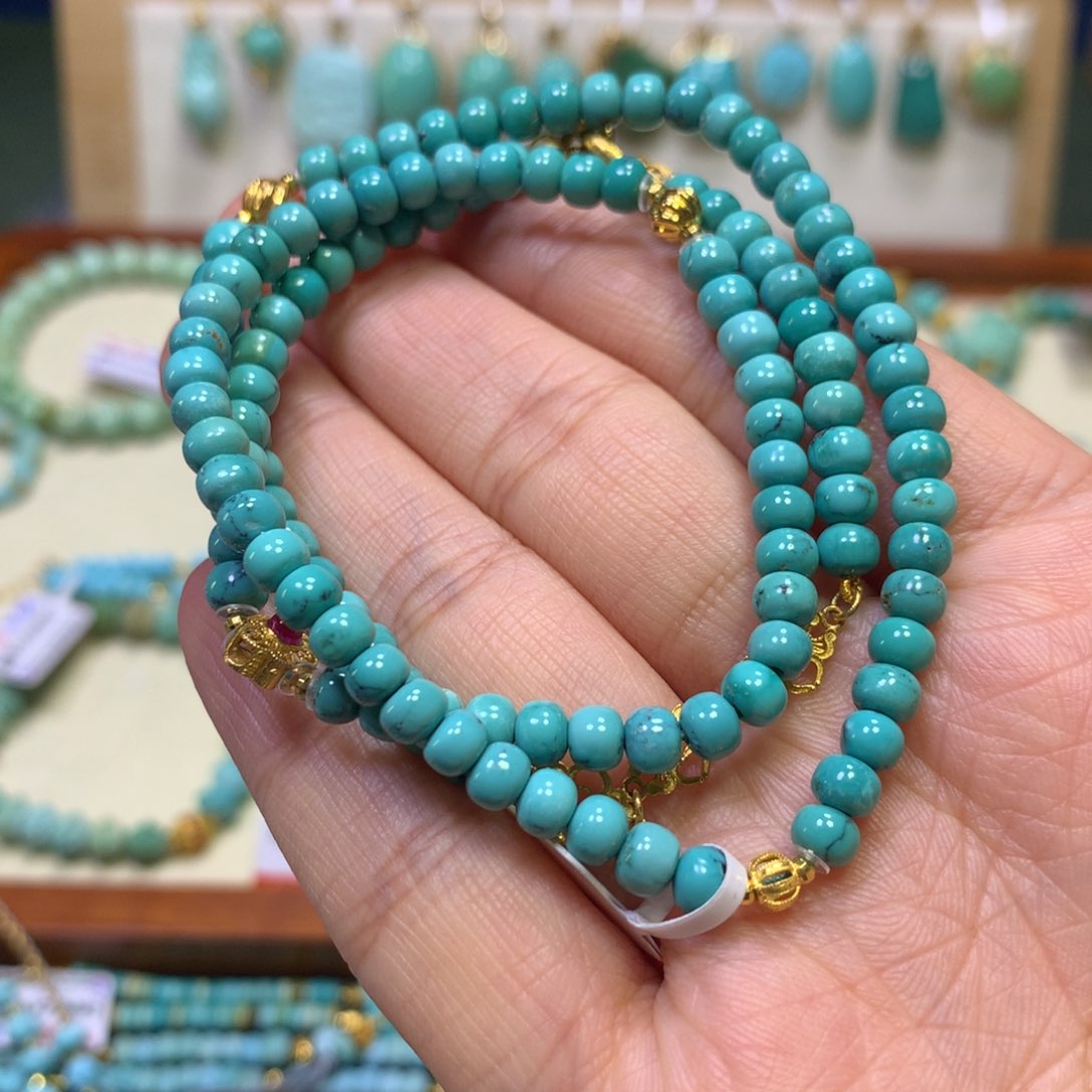 绿松石万能链18K金镶嵌调****）