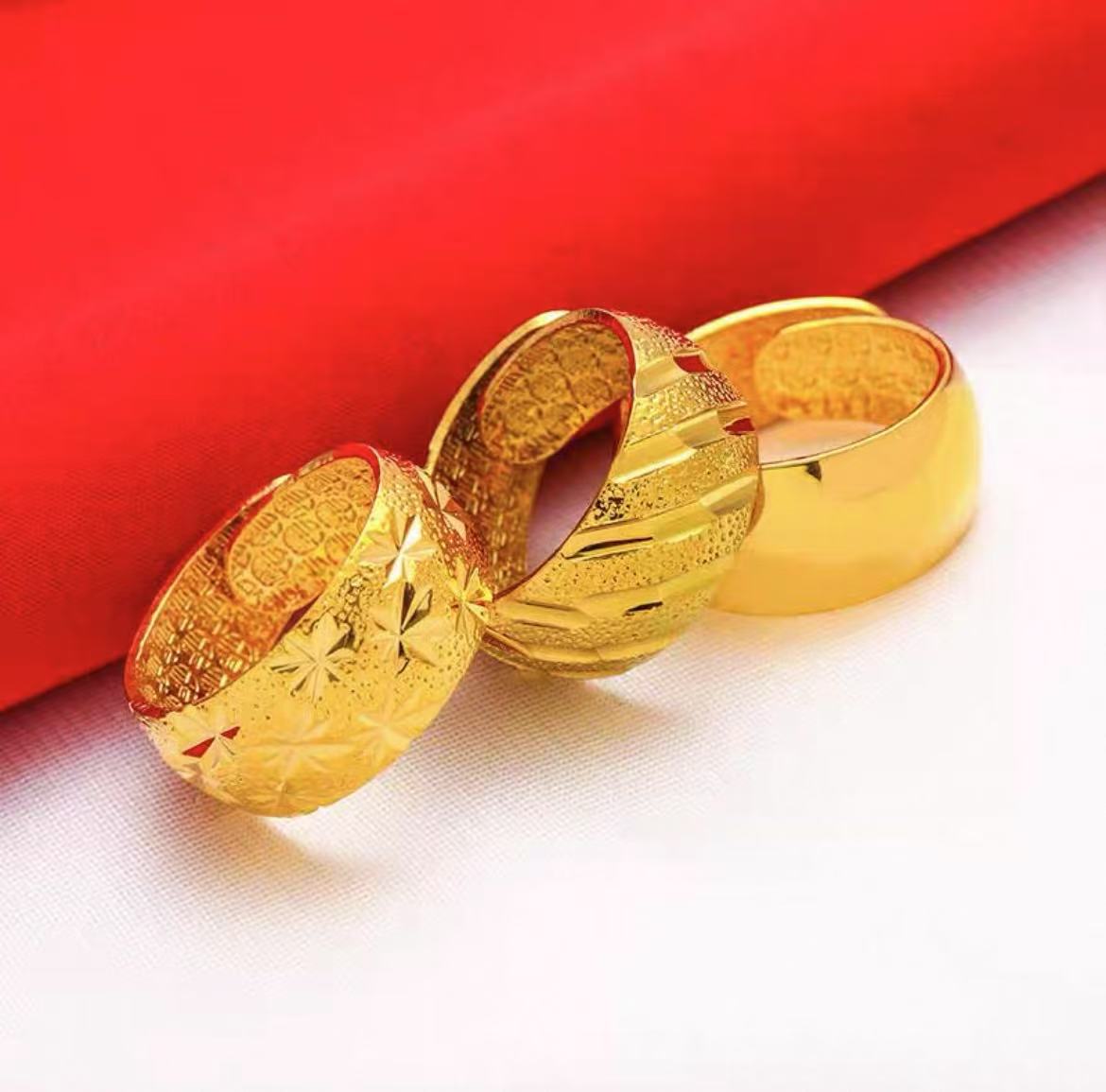 合金戒指 10m亮面精美开口戒指 时尚光面 气质百搭 简约经典素款