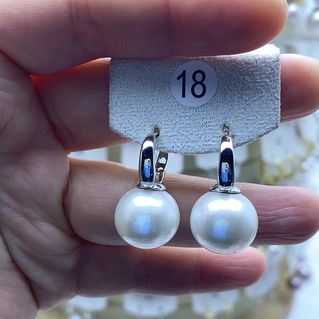 淡水珍珠耳饰银S925镶嵌