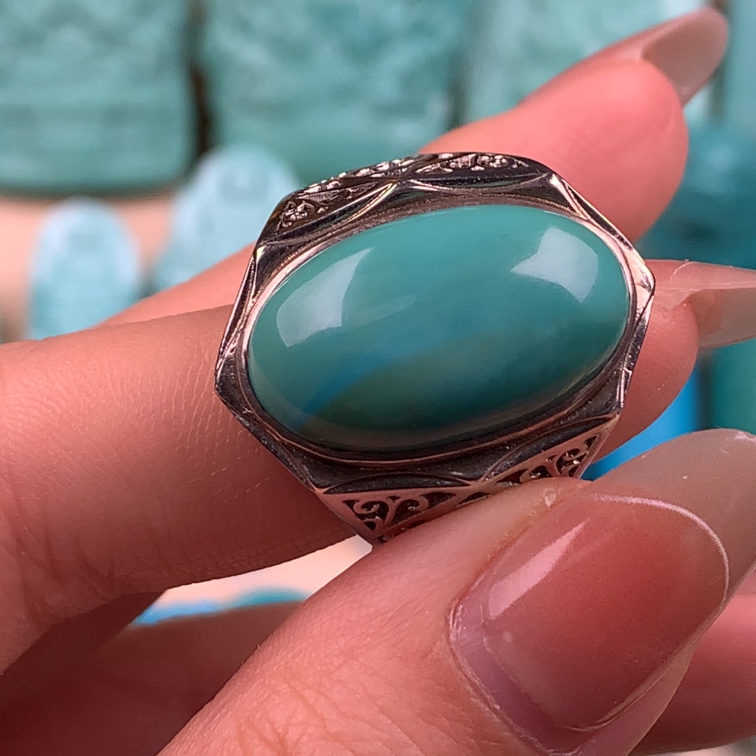 绿松石未镶嵌男戒