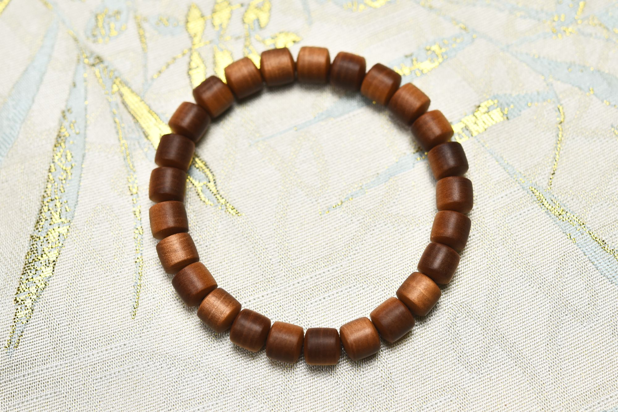 7.5x8桶珠横纹单圈印度迈索尔老山檀香手串