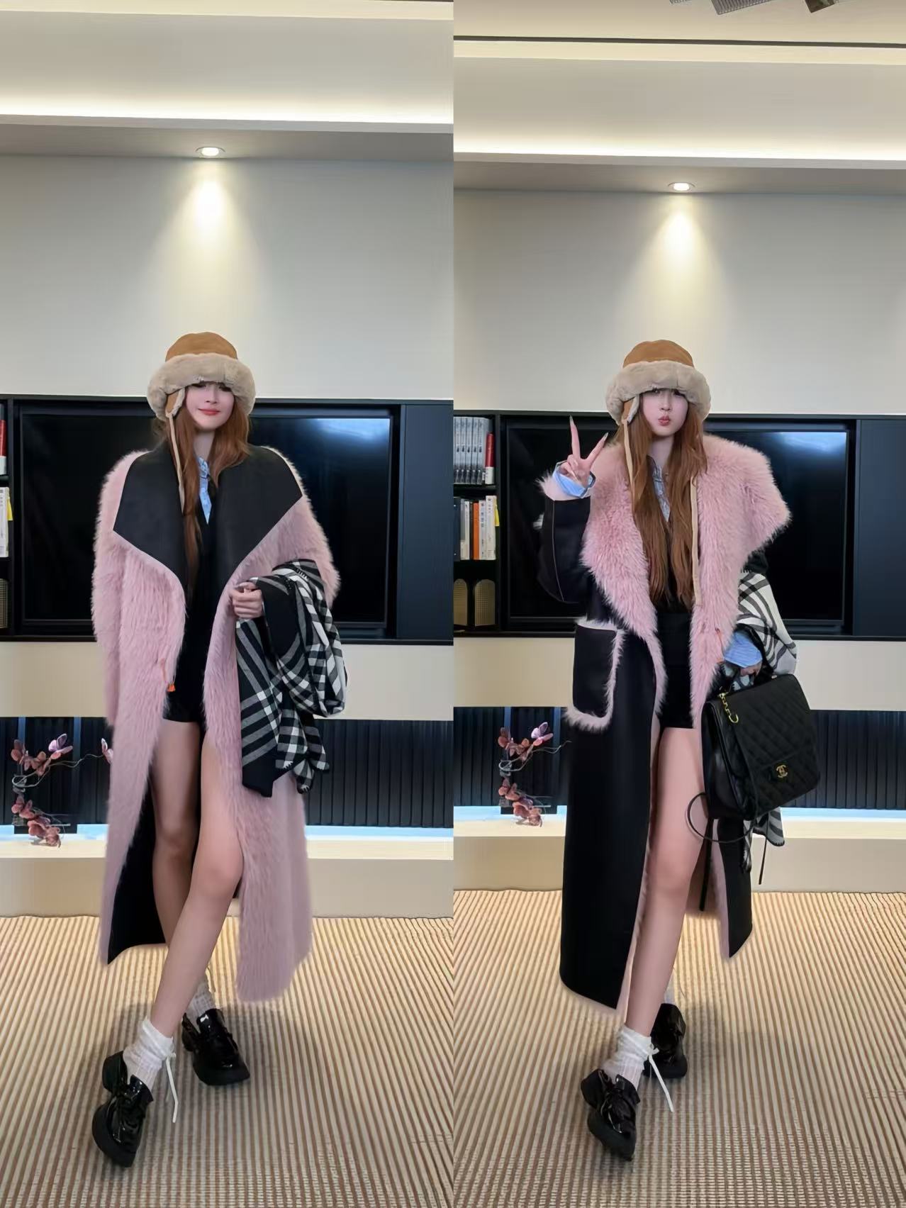 冬季短外套拼接气质宽松型厚款拼色加厚连帽女常规  5809